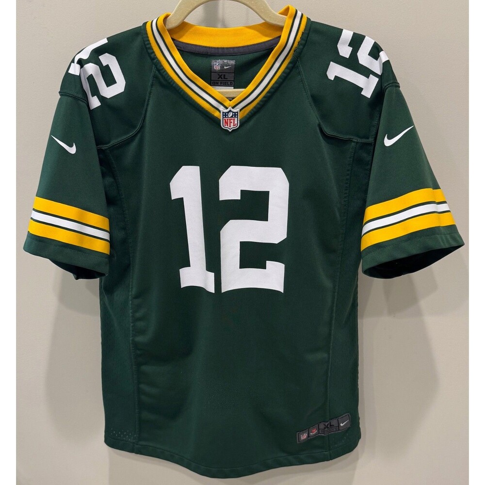 Aaron Rodgers Green Bay Packers #12 Nike On Field Football Jersey Youth XL